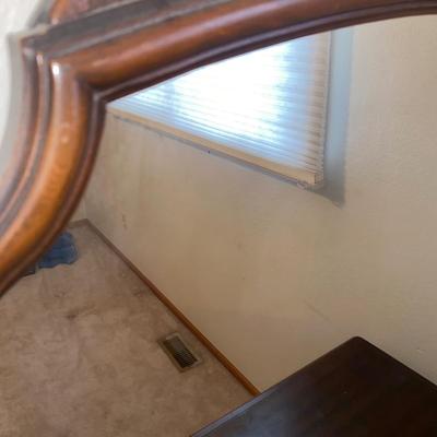 ANTIQUE VANITY and GLASS FOOTED STOOL HUNTLEY SIMMONS FURNITURE COMPANY