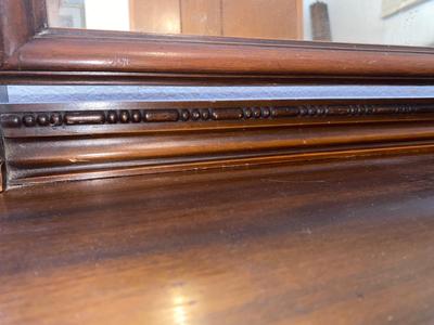 ANTIQUE VANITY and GLASS FOOTED STOOL HUNTLEY SIMMONS FURNITURE COMPANY