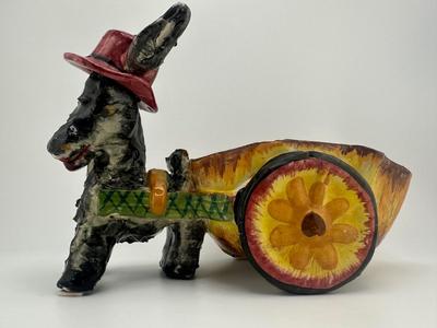 Vintage Italian Donkey with Cart Planter