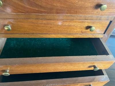 6 FELT LINED DRAWER WOODEN JEWELRY BOX