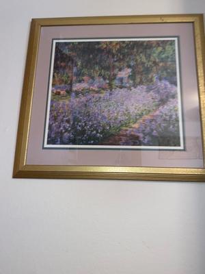 CLAUDE MONET "THE ARTIST'S GARDEN" PICTURE IN GOLD FRAME