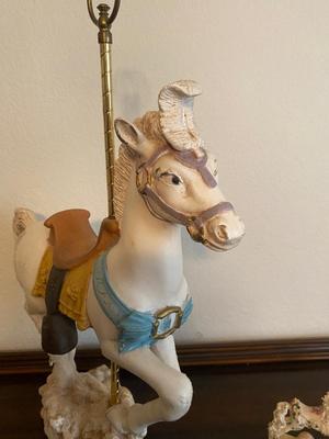 LARGE CAROUSEL HORSE WITH 2 SMALL HORSES
