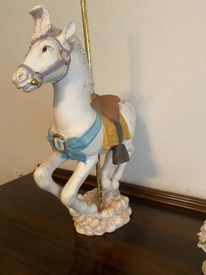 LARGE CAROUSEL HORSE WITH 2 SMALL HORSES