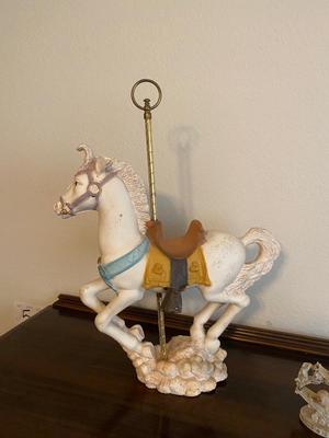 LARGE CAROUSEL HORSE WITH 2 SMALL HORSES