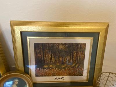 MONET PRINTS, MUSIC BOX AND CANDLE