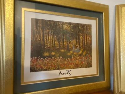 MONET PRINTS, MUSIC BOX AND CANDLE