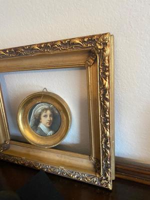 GOLD TONED HOME DECOR, WAX BURNER, ANTIQUE FRAME, CENTER PIECE