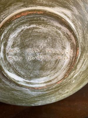 CLAY POT AND MATCHING DISH WITH FAUX FOLIAGE IN METAL TIN