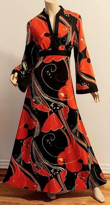 Vtg Tori Richard 60s kaftan Maxi dress Hawaii