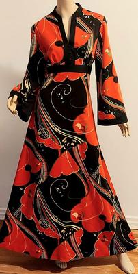 Vtg Tori Richard 60s kaftan Maxi dress Hawaii