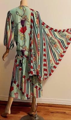 Vtg 80s Diane Freis Crepe midi dress