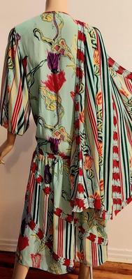 Vtg 80s Diane Freis Crepe midi dress