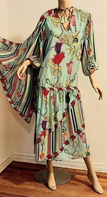 Vtg 80s Diane Freis Crepe midi dress