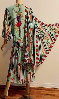Vtg 80s Diane Freis Crepe midi dress