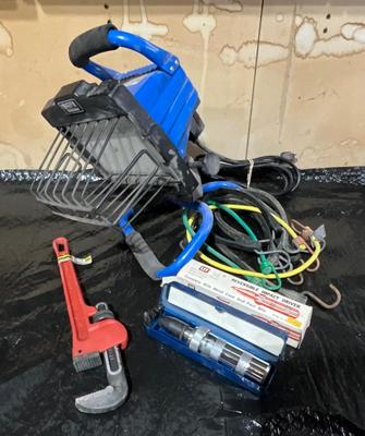 Blue Flood light, wrench, impact driver