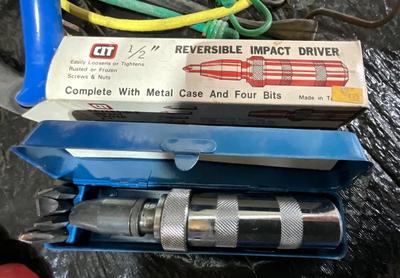Blue Flood light, wrench, impact driver