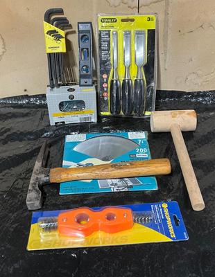 Variety, Allen Wrenches, wood chisels, wooden malet, Plus