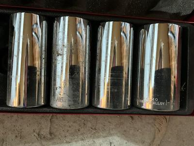 Large socket set, crowbars/pry bar, wrench