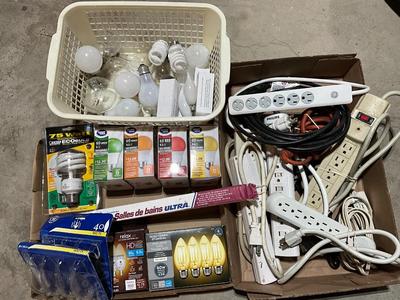 Light bulbs, power strips, cords