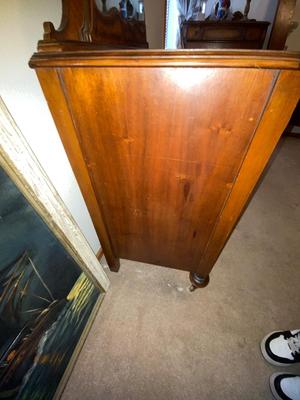 3 DRAWER ANTIQUE DRESSER WITH MIRROR
