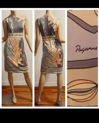 Vtg 60-70s Paganne Gene Berkeiggle signed dress