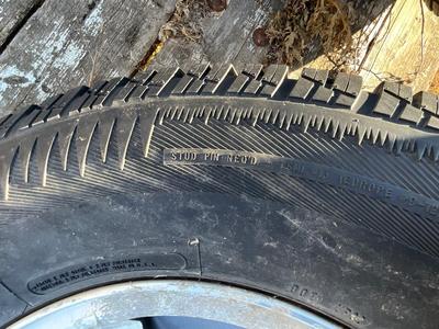 Winter tires, 4 plus spare. 265/70 R16 Stud Pin Winter X5i