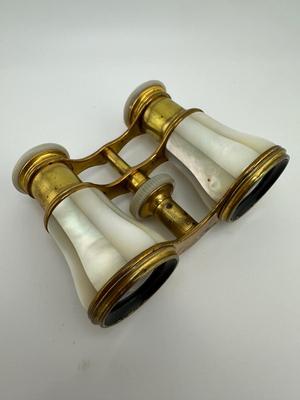 Mother-of-pearl Art Deco Antique French Opera Glasses from Paris.