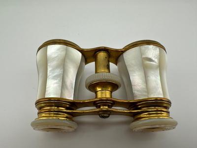 Mother-of-pearl Art Deco Antique French Opera Glasses from Paris.
