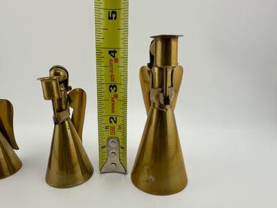 Vintage Angel Brass Candle Holders