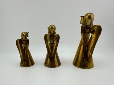 Vintage Angel Brass Candle Holders