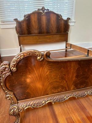 Victorian Style Double Bed Frame and Nightstand
