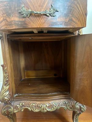 Victorian Style Double Bed Frame and Nightstand