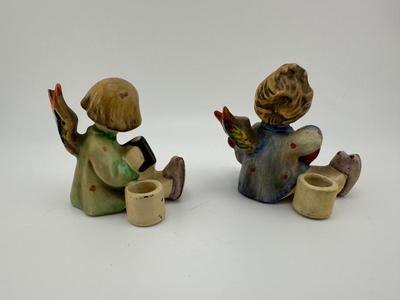 Hummel Angel and Little Boy Candle Holders