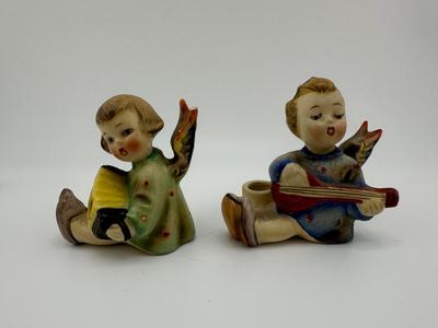Hummel Angel and Little Boy Candle Holders