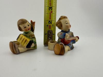 Hummel Angel and Little Boy Candle Holders