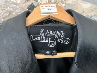 Long leather Gallery coat sz 48L
