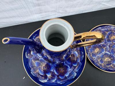 Two Gorgeous Hand Painted Thailand Tea Sets in Excellent Condition