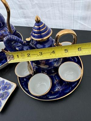 Two Gorgeous Hand Painted Thailand Tea Sets in Excellent Condition
