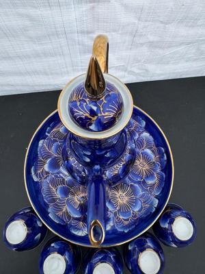 Two Gorgeous Hand Painted Thailand Tea Sets in Excellent Condition