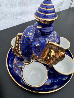 Two Gorgeous Hand Painted Thailand Tea Sets in Excellent Condition