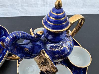 Two Gorgeous Hand Painted Thailand Tea Sets in Excellent Condition