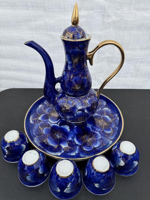 Two Gorgeous Hand Painted Thailand Tea Sets in Excellent Condition