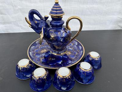 Two Gorgeous Hand Painted Thailand Tea Sets in Excellent Condition