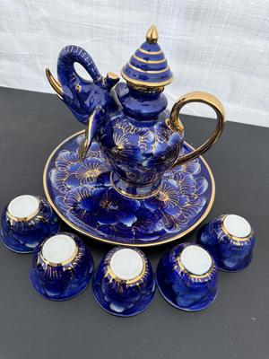 Two Gorgeous Hand Painted Thailand Tea Sets in Excellent Condition