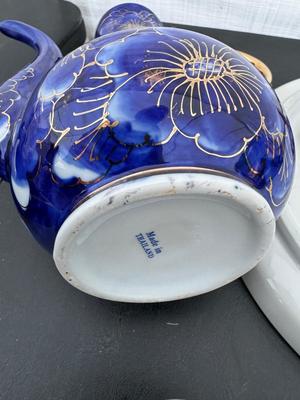 Two Gorgeous Hand Painted Thailand Tea Sets in Excellent Condition