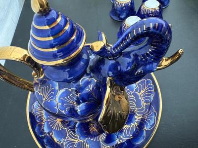 Two Gorgeous Hand Painted Thailand Tea Sets in Excellent Condition