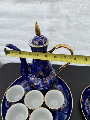Two Gorgeous Hand Painted Thailand Tea Sets in Excellent Condition