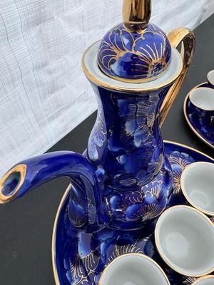 Two Gorgeous Hand Painted Thailand Tea Sets in Excellent Condition