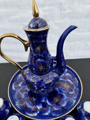 Two Gorgeous Hand Painted Thailand Tea Sets in Excellent Condition