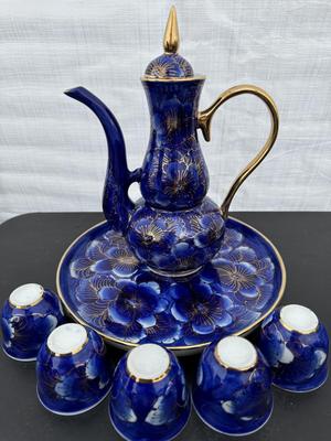 Two Gorgeous Hand Painted Thailand Tea Sets in Excellent Condition